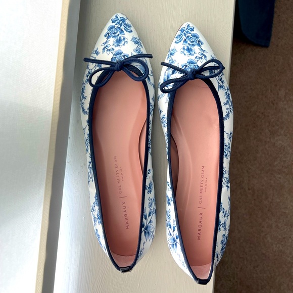 Gal Meets Glam X Margaux - The Pointe Ballet Flats in Blue Toile SOLD OUT STYLE - Picture 4 of 11